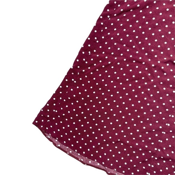 American Eagle Outfitters Burgundy Dotted Mini Dress S - Picture 8 of 10